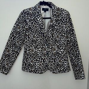 J. Crew Schoolboy Blazer Jacket in Snowcat Leopard Print